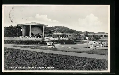 AK Baabe auf Rügen, Blick zum Konzertpavillon