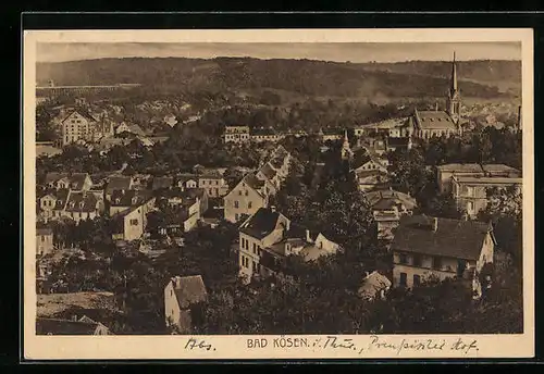 AK Bad Kösen, Generalansicht der Stadt, Blick zur Kirche