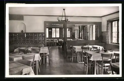 AK Waldenweiler b. Backnang, Gasthaus und Pension zum Rössle, im Speiseraum