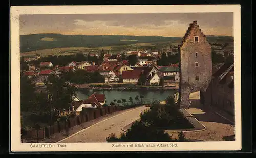 AK Saalfeld i. Thür., Saaltor mit Blick nach Altsaalfeld