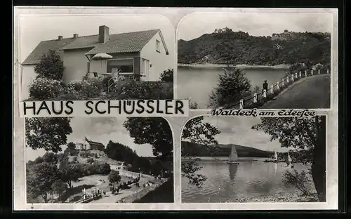 AK Waldeck am Edersee, am haus Schüssler, Segelboote auf dem See