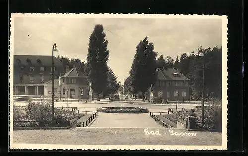 AK Bad Saarow, Blick auf den Brunnen am bahnhofsplatz