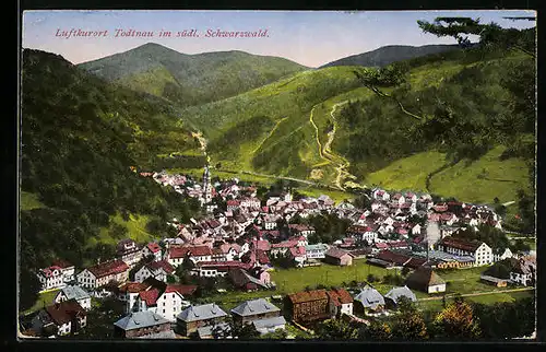 AK Todtnau im südl. Schwarzwald, Ortstotale im Tal