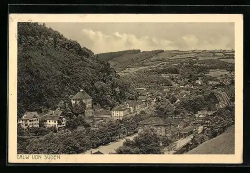 AK Calw, Ortsansicht von Süden aus