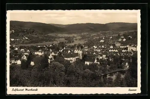 AK Murrhardt, Generalansicht mit der Kirche im Vordergrund, Gasthof Sonne-Post