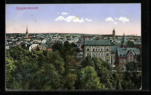 AK Sangerhausen, Blick über die Dächer der gesamten Stadt