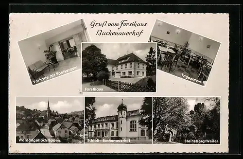 AK Waldangelloch i. Baden, Ortstotale, Steinsberg bei Weiler, Schloss Buchenauerhof, am Forsthaus
