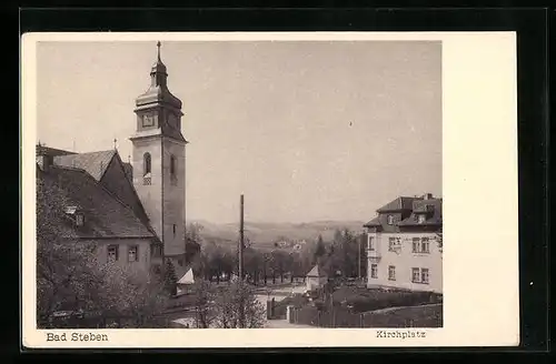 AK Bad Steben im Frankenwald, Blick auf den Kirchplatz