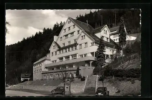 AK Bad Liebenzell im Schwarzwald, das Hugo Schäfferhaus am bahnhof