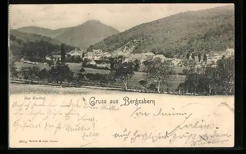 AK Bergzabern, Panoramaansicht der Ortschaft im Kurthal