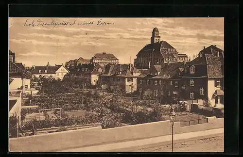 AK Essen a. d. Ruhr, Siedlung Eigenheim mit der Baugewerkschule