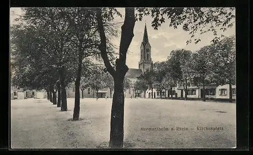 AK Germersheim a. Rhein, Partie auf dem Kirchenplatz