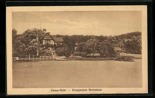 AK Essen a. d. Ruhr, Blick auf das Kruppsche Bootshaus