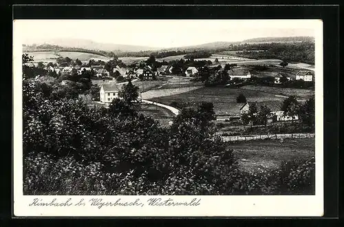 AK Rimbach bei Weyerbusch im Westerwald, Ortstotale, Gasthof und Pension Katzmann
