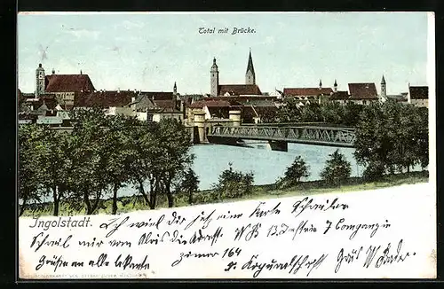AK Ingolstadt, Totale mit der Brücke im Vordergrund