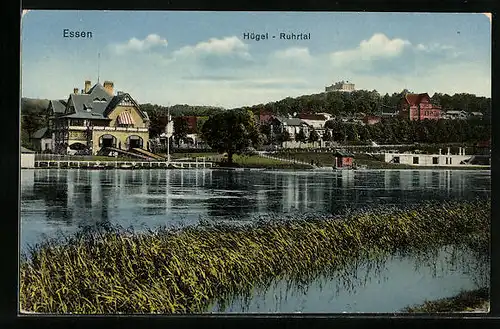AK Essen a. d. Ruhr, Blick zur Villa Hügel im Ruhrtal