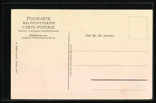 AK Münster i. W., eine Strassenbahn vor der Kirche auf dem Marienplatz