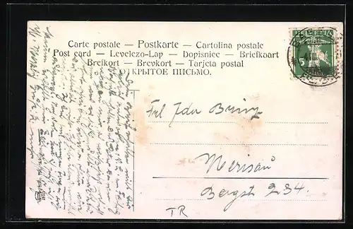 Künstler-AK Smyrna, Totalansicht aus der Vogelschau