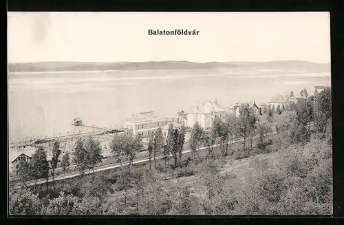 AK Balatonföldvár, Totalansicht aus der Vogelschau