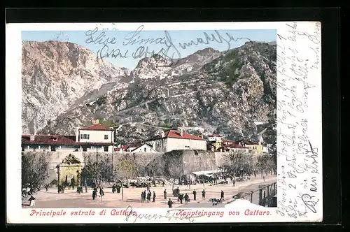 AK Cattaro, Haupteingang zum Ort