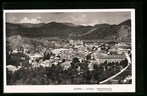 AK Cetinje, Gesamtansicht aus der Vogelschau