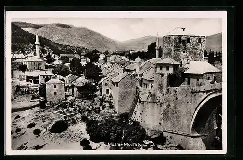 AK Mostar, Ortsansicht aus der Vogelschau