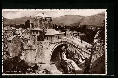 AK Mostar, Teilansicht aus der Vogelschau