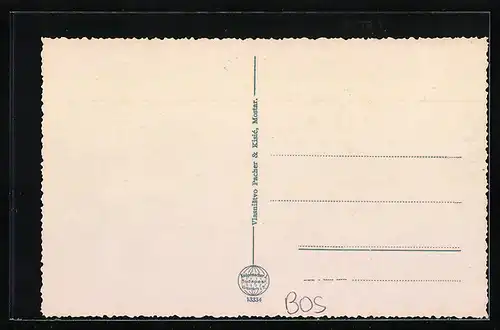 AK Mostar, Teilansicht aus der Vogelschau