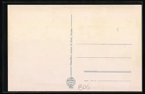 AK Mostar, Ortsansicht aus der Vogelschau