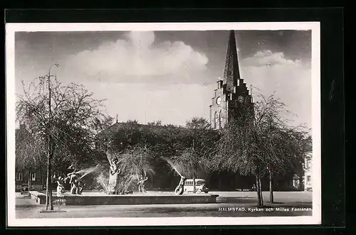 AK Halmstad, Kyrkan och Milles Fontänen