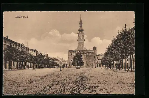 AK Kèzmarok, Marktplatz mit Rathaus