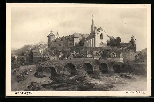 Künstler-AK Alt-Siegen, Unteres Schloss