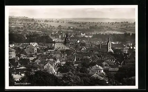 AK Zweibrücken, Ortsansicht aus der Vogelschau