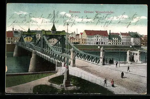 AK Bremen, Grosse Weserbrücke