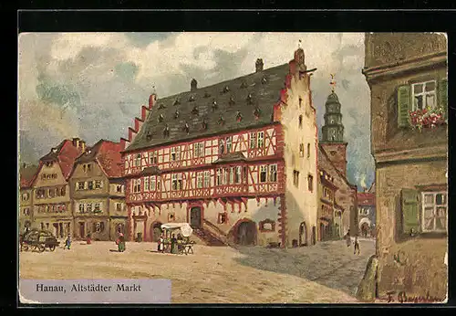 Künstler-AK Hanau, Altstädter Markt