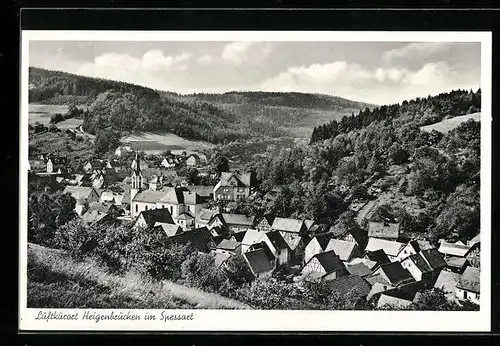 AK Heigenbrücken im Spessart, Totalansicht aus der Vogelschau