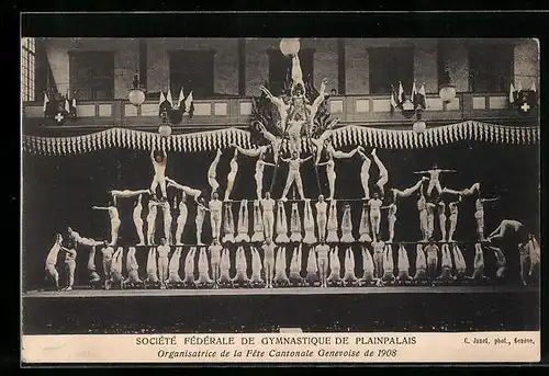 AK Geneve, Sociètè Fèdèrale de Gymnastique de Plainpalais 1908