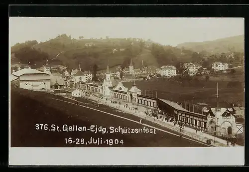 AK St. Gallen, Eisgenössiches Schützenfest 1904, Ortsansicht aus der Vogelschau