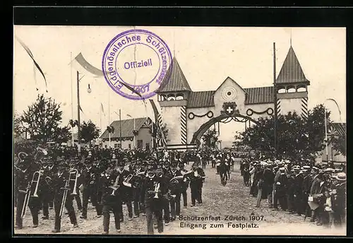 AK Zürich, Schützenfest1907-Eingang zum Festplatz