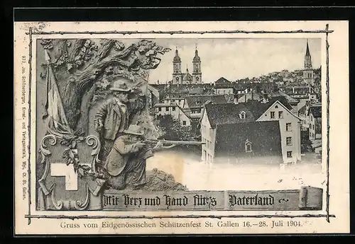 AK St. Gallen, Eidgenössisches Schützenfest 1904, Stadtansicht