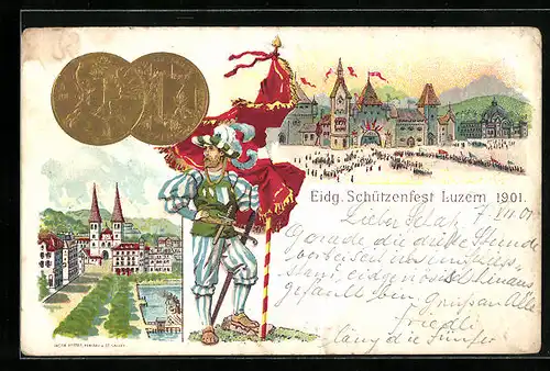 Lithographie Luzern, Eidgenössisches Schützenfest 1901