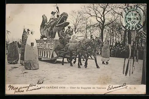AK Paris, Mi-Carême 1906, Char du Supplice de Tantale