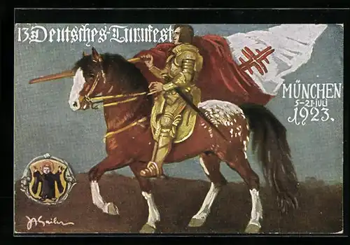 Künstler-AK München, 13. Deutsches Turnfest 1923