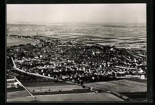 AK Gernsheim am Rhein, Totalansicht vom Flugzeug aus