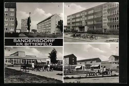 AK Sandersdorf Kr. Bitterfeld, POS in Sandersdorf Nord, Kinderkrippe, Kindergarten