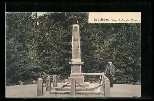 AK Bad Soden, Kriegerdenkmal im Kurpark