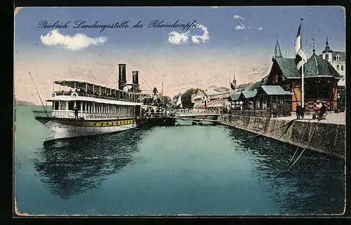 AK Biebrich, Landungsstelle der Rheindampfer