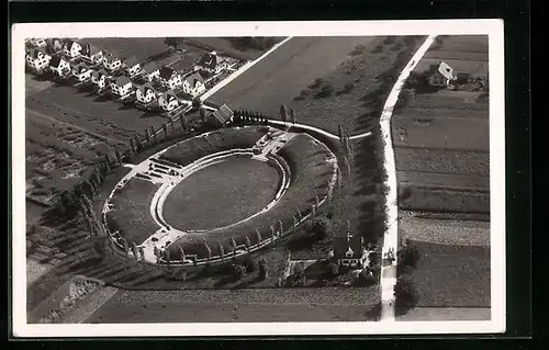 AK Brugg, Römisches Amphitheater aus der Vogelschau