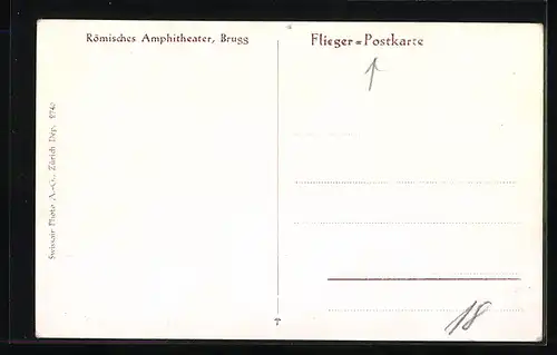 AK Brugg, Römisches Amphitheater aus der Vogelschau