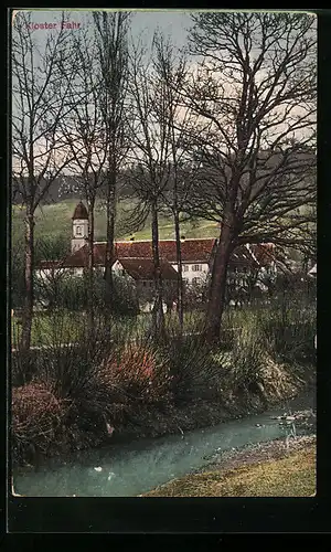 AK Fahr, Blick aufs Kloster durch die Bäume